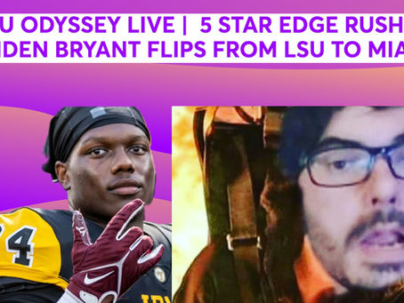 LSU ODYSSEY LIVE | 5 STAR EDGE RUSHER JAIDEN BRYANT FLIPS FROM LSU TO MIAMI