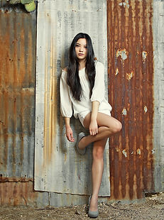 Model in White Dress