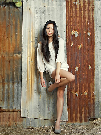 Model in White Dress