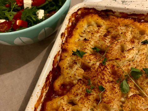 Shepherd`s pie med blomkålpuré