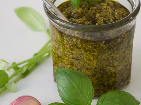 Pesto med ruccula og basilikum