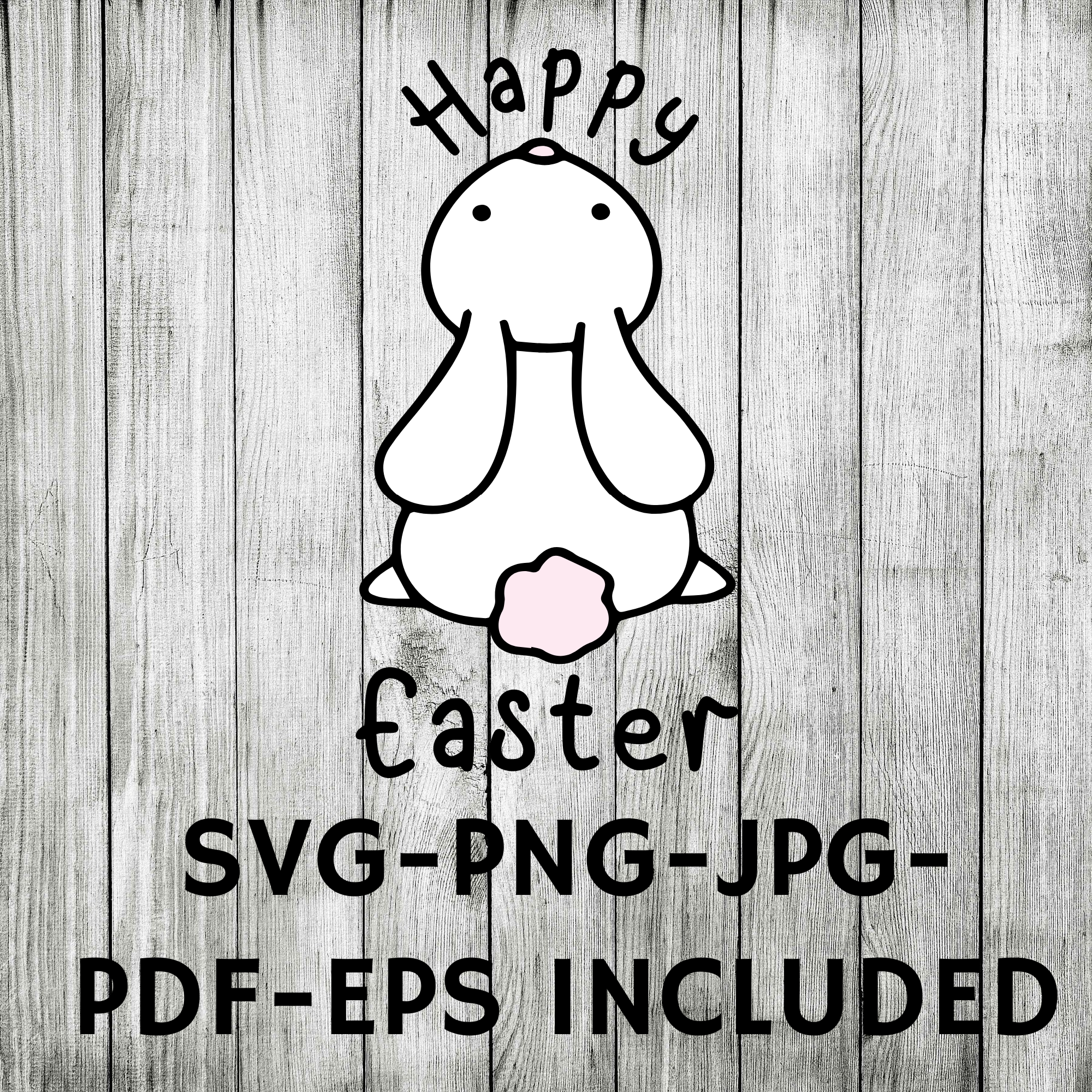 Happy easter with rabbit bunny SVG