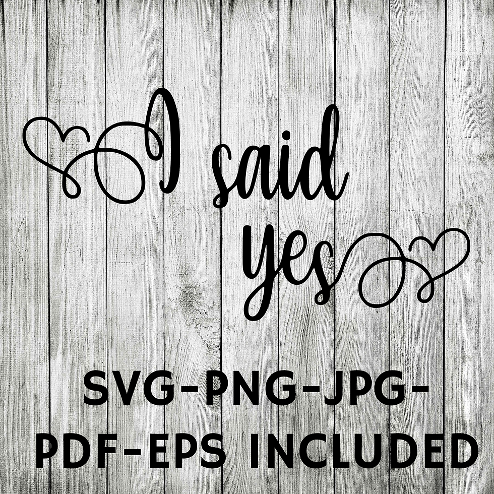 I said yes Wedding bride bridal party SVG bachelorette fiancé