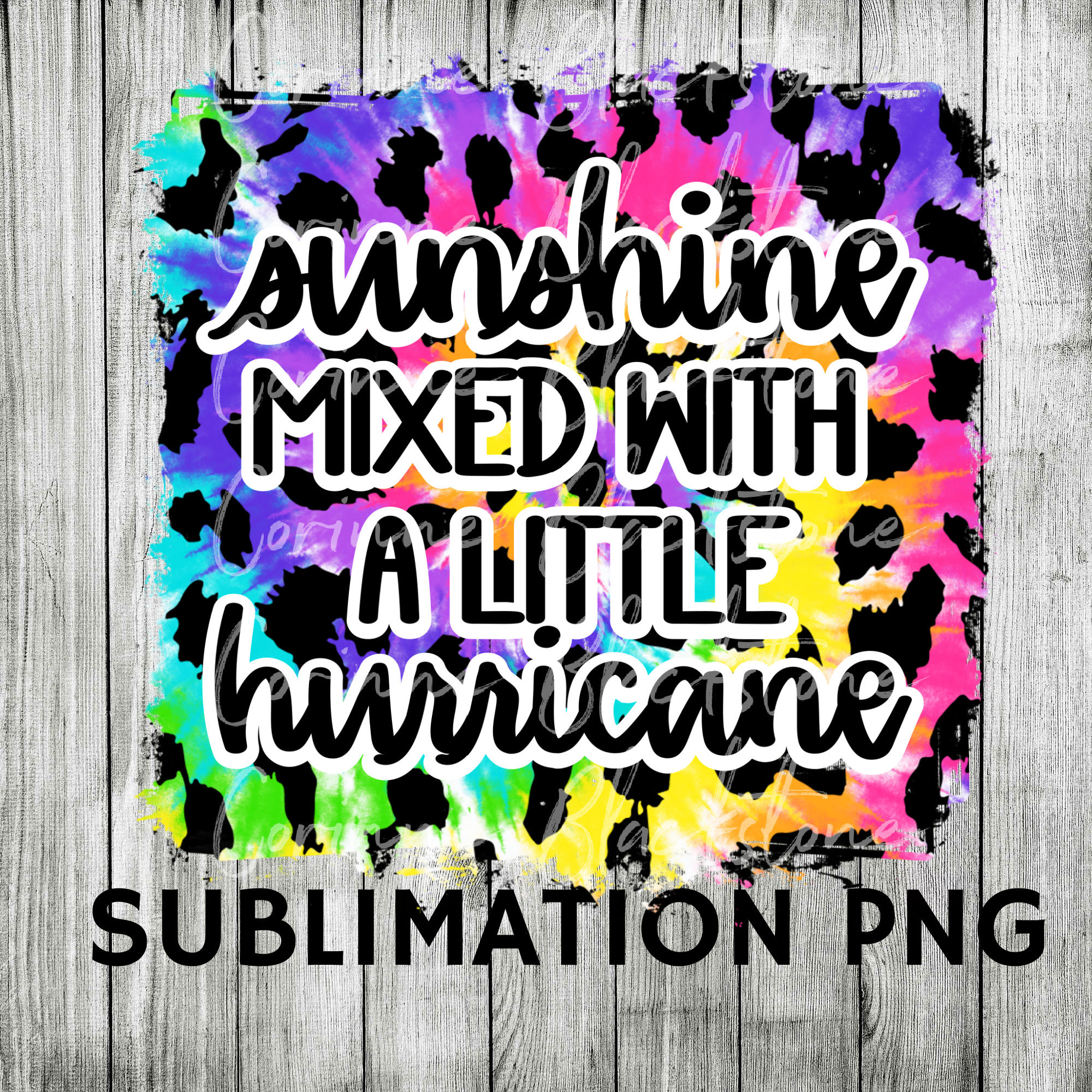 sunshine mixed with a little hurricane sublimation design leopard rainbow