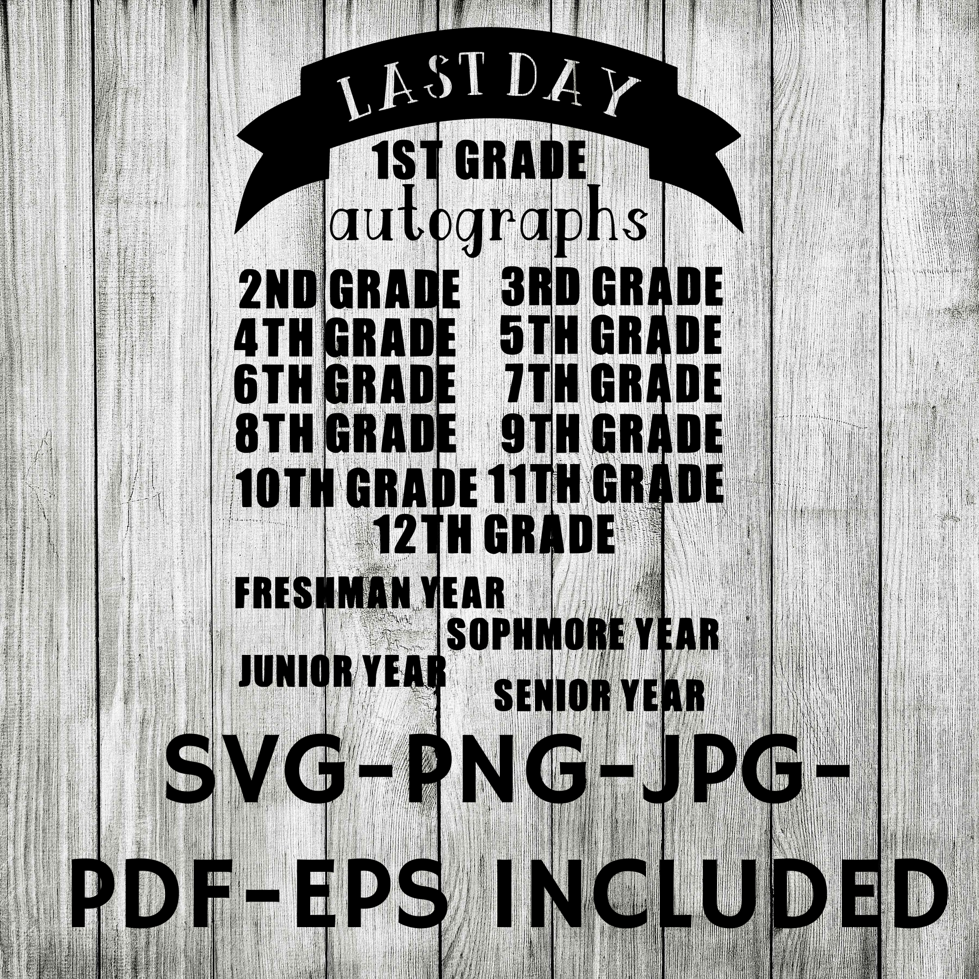 School year autograph shirt SVG