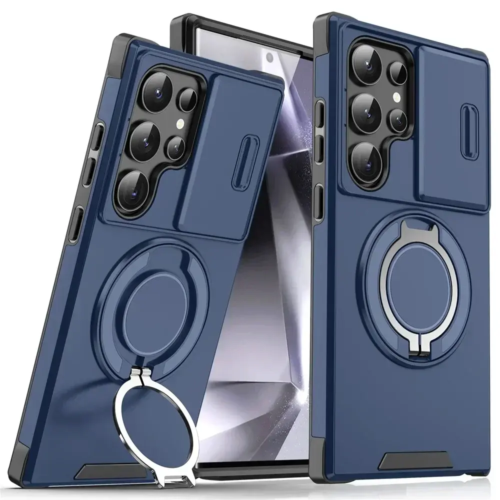 New Slide Camera Protection Magnetic Stand Phone Case for Samsung S25 Ultra