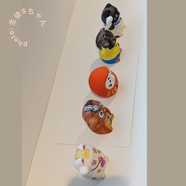 お正月用招き猫とだるまの色付けイベント 結城市絵画教室