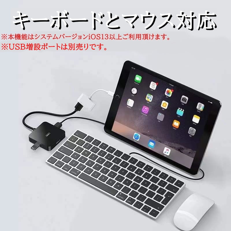 サムネイル： Lightning USB 3 カメラ アダプタ iPhone 14 Pro iPad USB カードリーダー 最大2TBまで対応 MIDI キーボード カメラ