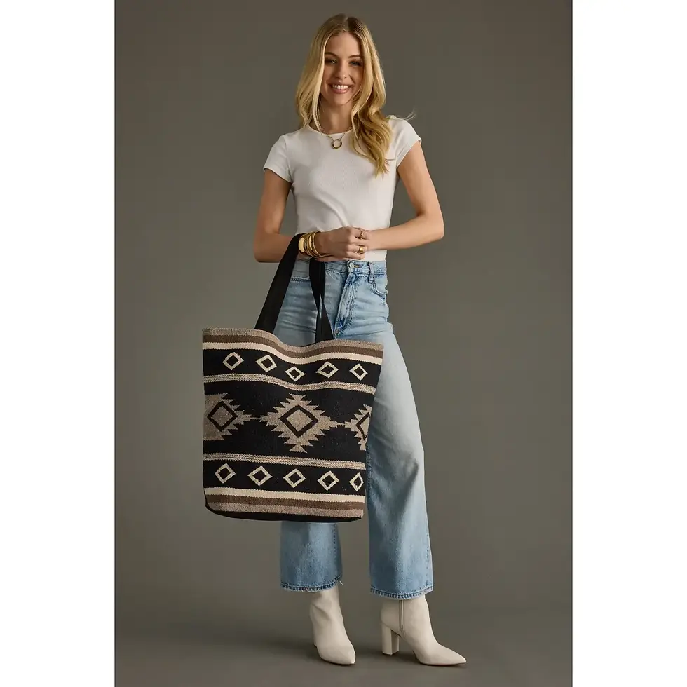 Miniatyrbilde: Tote Bag AZTEC - Black/Taupe/Cream