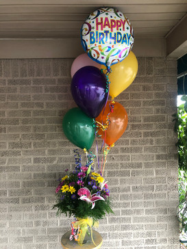 Happy Birthday Balloon Bouquet + Fresh Florals