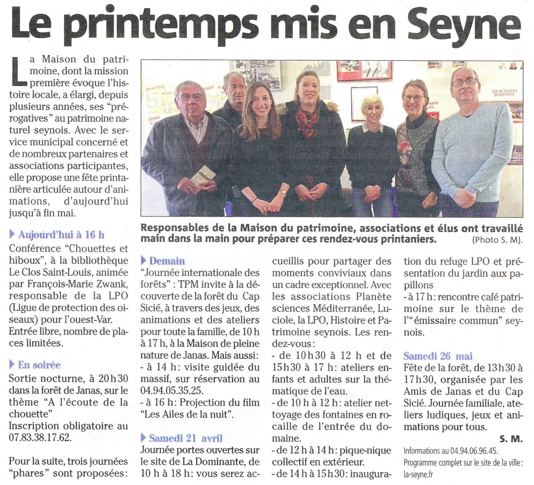 Article Var Matin du 21 avril 2018