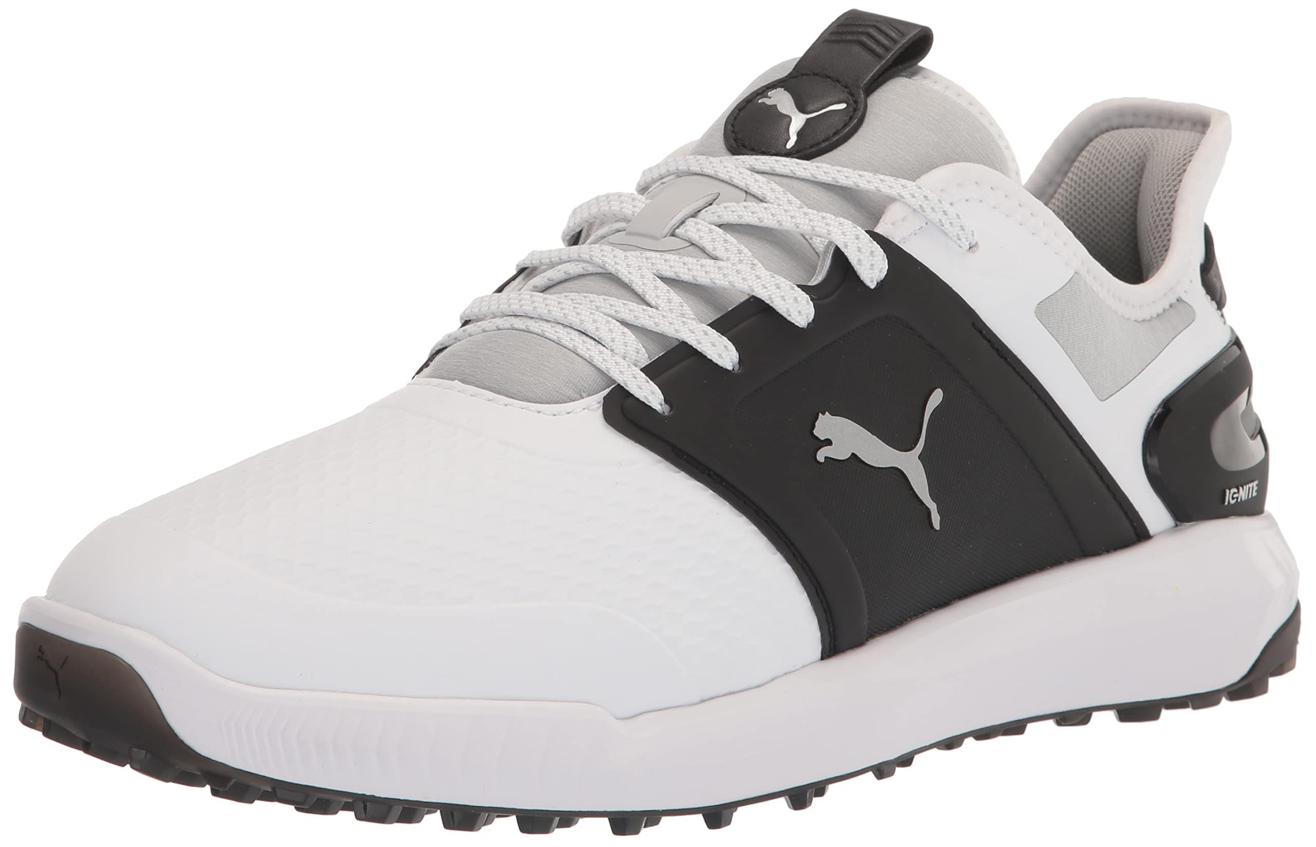 PUMA Ignite Elevate Mens Golf Shoe Puma White-Black-Silver 9.5