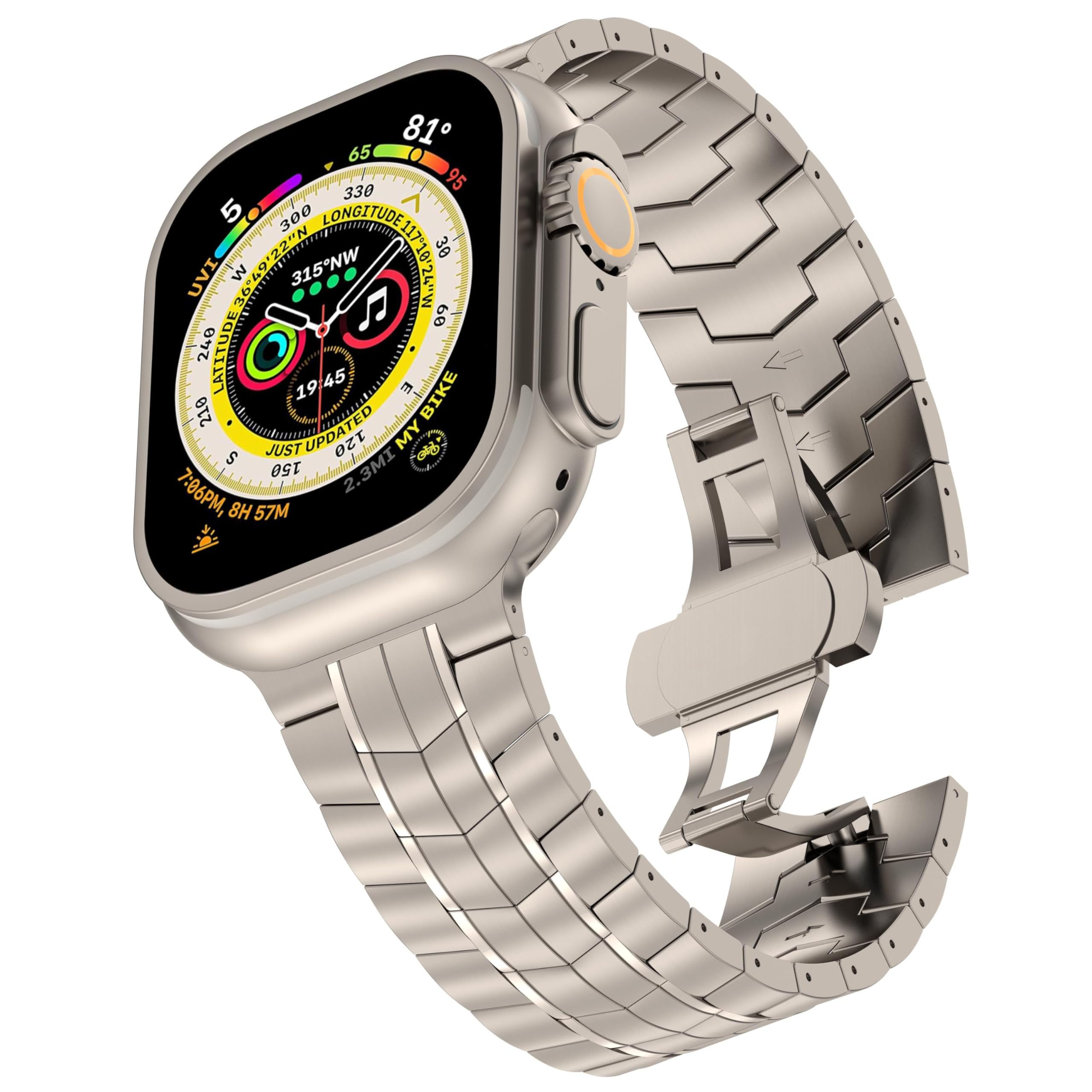 Naiqisi Titanium Band Compatible With Apple Watch Ultra 2 Band 49mm Upgrade Scra