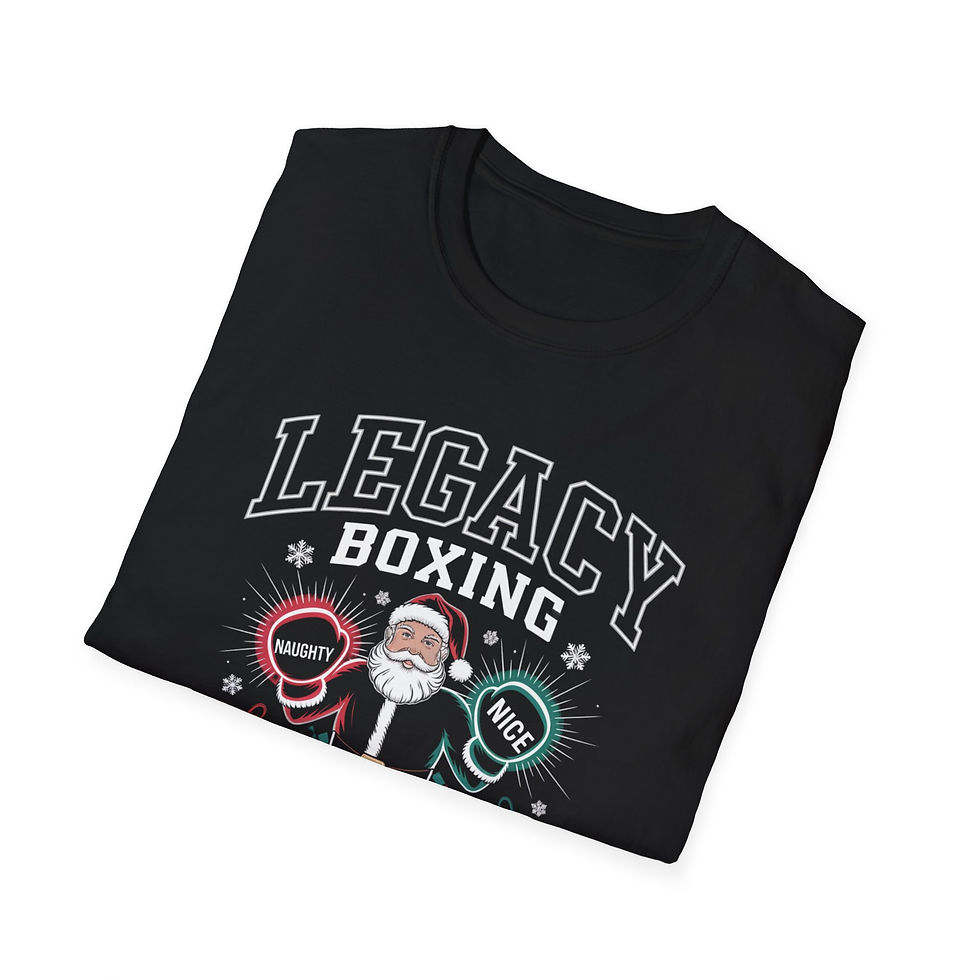 Legacy Boxing Santa Unisex Softstyle T-Shirt - Festive Holiday Apparel