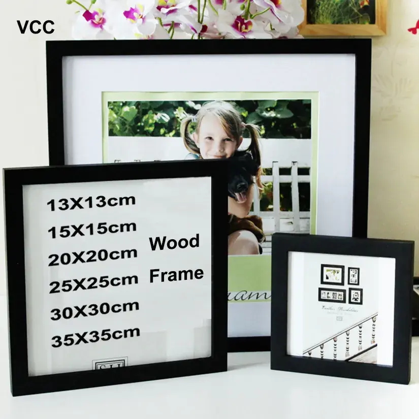 Classic Wooden Square Picture Frame Photo Plexiglass Include Poster Frames for