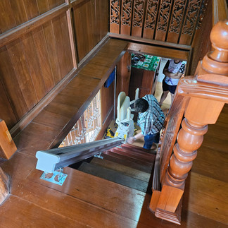 Acorn 130 stairlift folded seat narrow staircase