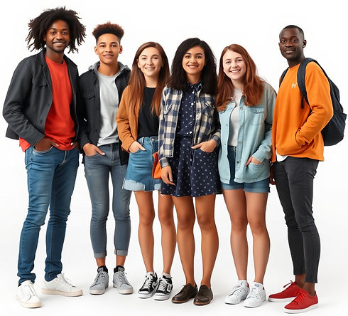 large group of young people aged16+ standing, black, and white people.jpg