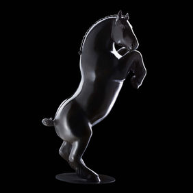 Cheval en bronze du sculpteur animalier Michel BASSOMPIERRE