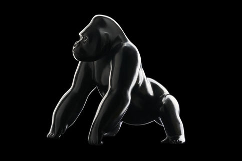 Bronze gorilla by animal sculptor Michel BASSOMPIERRE