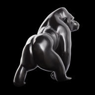Sculpture gorille en bronze par le sculpteur animalier Michel BASSOMPIERRE