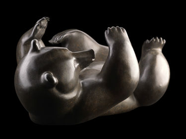 Ours brun en bronze du sculpteur animalier Michel BASSOMPIERRE