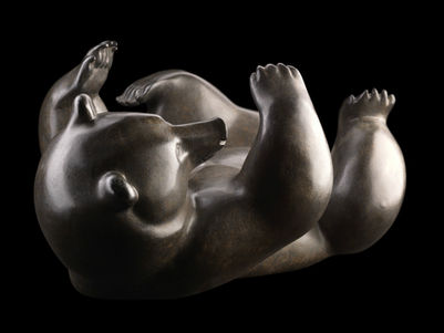 Sculpture d'ours en bronze du sculpteur animalier Michel BASSOMPIERRE