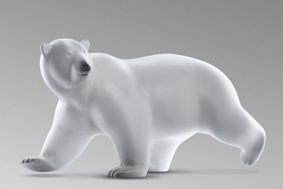 Ours polaire en bronze du sculpteur animalier Michel BASSOMPIERRE