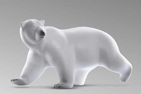 Ours polaire en bronze du sculpteur animalier Michel BASSOMPIERRE