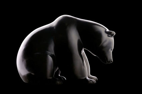 Ours brun en bronze du sculpteur animalier Michel BASSOMPIERRE
