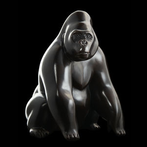 Gorille en bronze du sculpteur animalier Michel BASSOMPIERRE