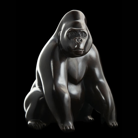 Gorille en bronze du sculpteur animalier Michel BASSOMPIERRE