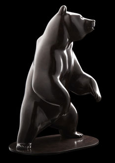 Ours brun en bronze du sculpteur animalier Michel BASSOMPIERRE