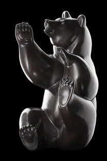 Sculpture en bronze d'ours polaire de l'artiste animalier Michel BASSOMPIERRE