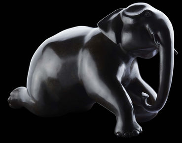 Éléphant en bronze du sculpteur animalier Michel BASSOMPIERRE