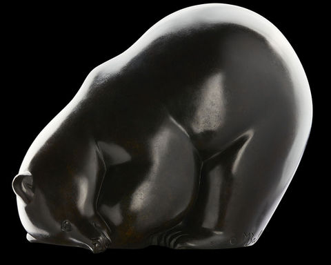 sculpture ours en bronze du sculpteur animalier Michel BASSOMPIERRE