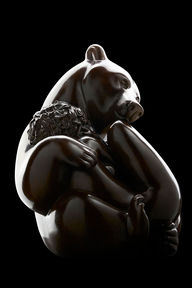 Bronze bear by animal sculptor Michel BASSOMPIERRE
