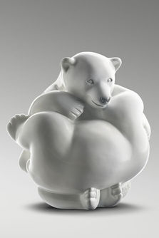 Bronze polar bear by animal sculptor Michel BASSOMPIERRE