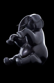 Éléphant en bronze du sculpteur animalier Michel BASSOMPIERRE