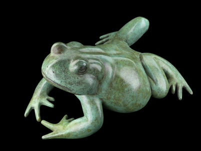 Sculpture de batracien en bronze du sculpteur animalier Michel BASSOMPIERRE