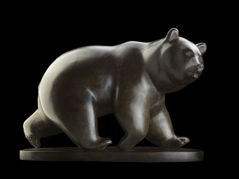 Ours en bronze du sculpteur animalier Michel BASSOMPIERRE