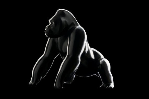 Gorille en bronze du sculpteur animalier Michel BASSOMPIERRE