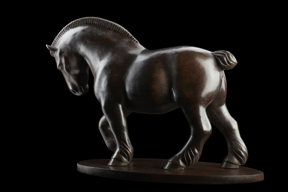 Cheval en bronze du sculpteur animalier Michel BASSOMPIERRE