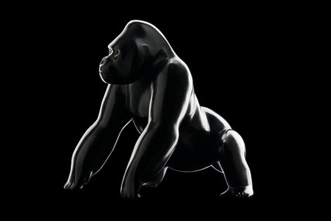 Gorille en bronze du sculpteur animalier Michel BASSOMPIERRE