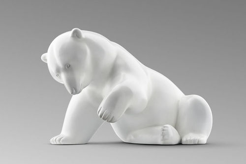 Ours polaire en bronze du sculpteur animalier Michel BASSOMPIERRE