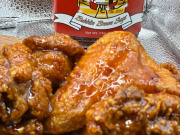 chicken wings with bubblin brown suga sauce