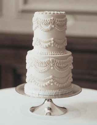 Two tier vintage style wedding cake