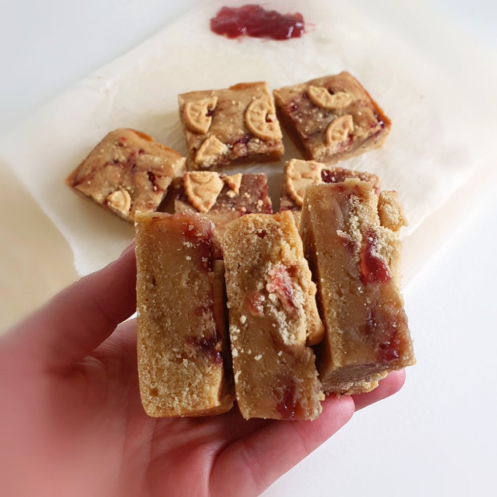 Thumbnail: Vegan Jammie Dodger blondies