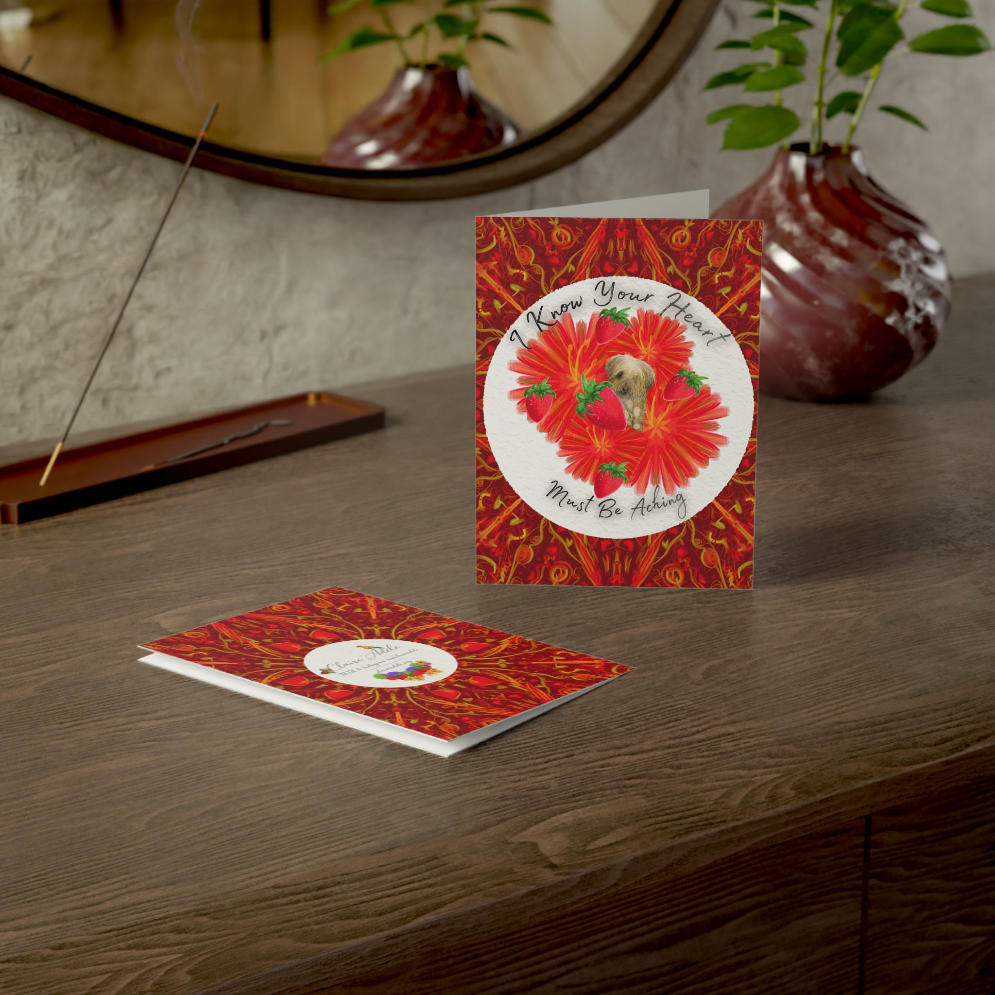 Sympathy Cards - I Know Your Heart Must Be Aching. By Claire Adele.
