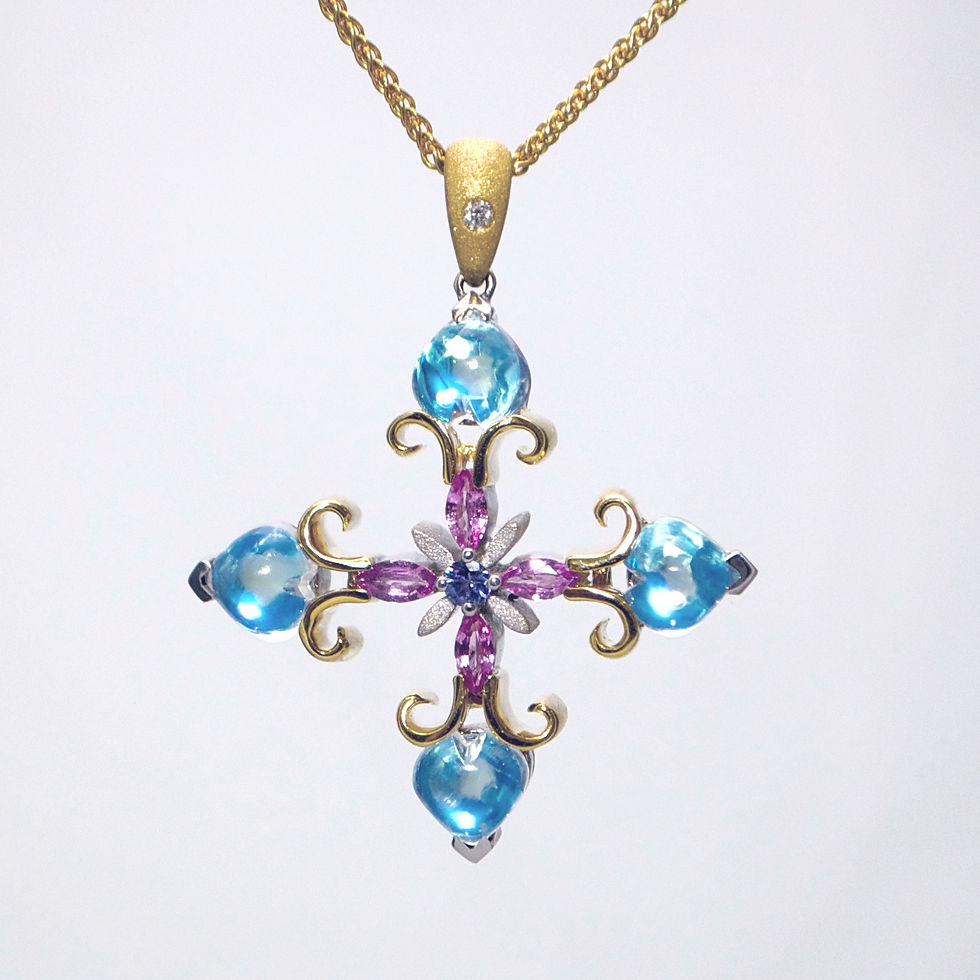 GEMSTONE CROSS & CHAIN