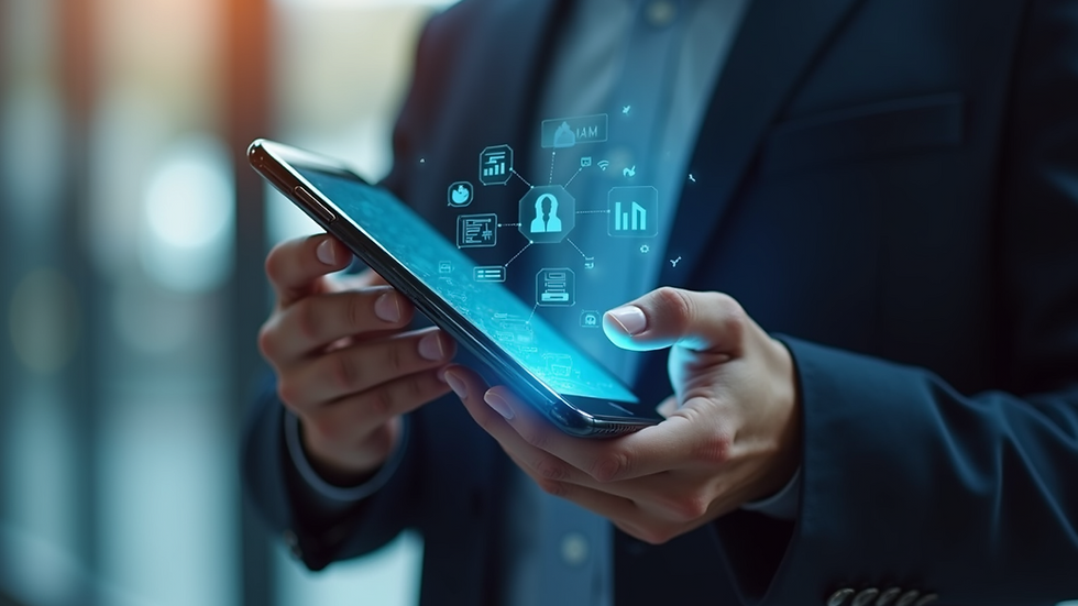 Close-up of a smartphone displaying AI-powered marketing app